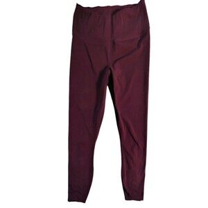 Active Life‎ Women's M Burgundy Leggings Caged Lattice Ankle Cropped Yoga Gym